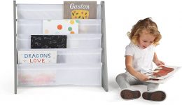 Prime day deals – Humble Crew, Grey/White Kids Book Rack Storage Bookshelf, 4 Tiers – $20+