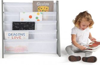 Prime day deals – Humble Crew, Grey/White Kids Book Rack Storage Bookshelf, 4 Tiers – $20+