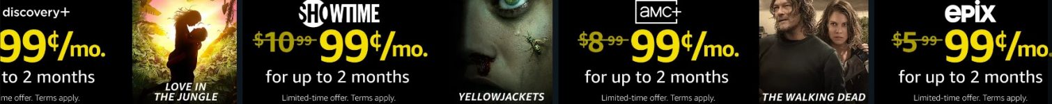 Prime video channels for $0.99/month