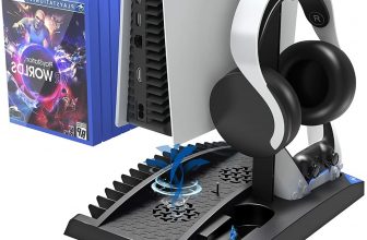 PS5 stand with cooling fan – $15