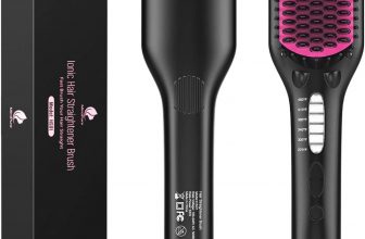 Hair straightener brush ceramic heating – $18