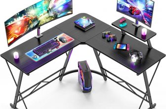 L Shaped Office Desk with Monitor stand – $77+