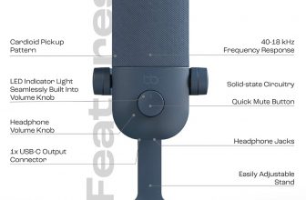 USB-C Plug and Play Microphone for Podcasting, Streaming – $25