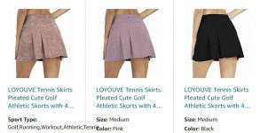Women’s Athletic skirt – $3+