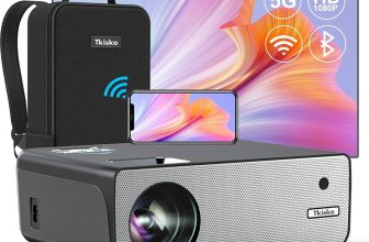 5G wifi Bluetooth Native 1080p projector – $109