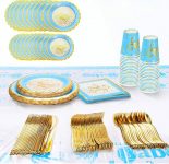 141pcs Blue and gold party supplies – $10