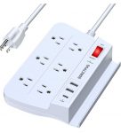 Power strip surge protector with USB – $12+