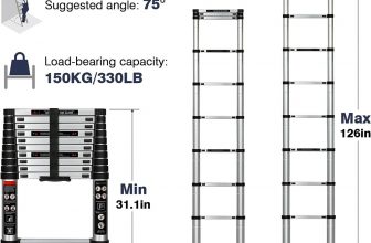 10.5ft telescopic ladder – $49+