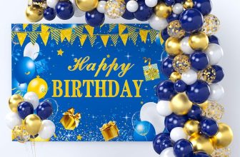 Blue and gold birthday decorations – $7+