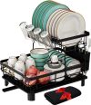2 tier Dish drying rack with dish mat – $20