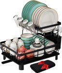 2 tier Dish drying rack with dish mat – $20