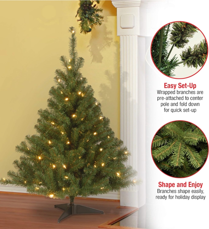 4 Feet Pre-Lit Christmas Tree for $42+ (Reg. $79.98) + Free Echo Pop & Smart  Plug Bundle