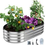 Metal planter raised garden bed – $24