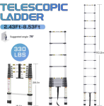 8.5ft Telescopic ladder – $33+