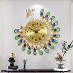 Peacock wall clock – $27+
