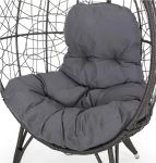 Outdoor wicker chair with cushion – $108