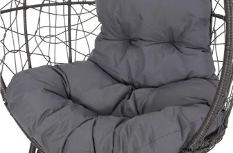 Outdoor wicker chair with cushion – $108